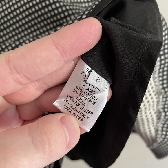 Pearl By Lela Rose Women 8 Black Checked Short Sleeve Poplin Combo Top NWT - Picture 9 of 13